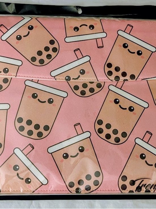 Trends x Case Other - Laptop Sleeve for 15” Pink Bubble Tea with Kawaii Boba Print